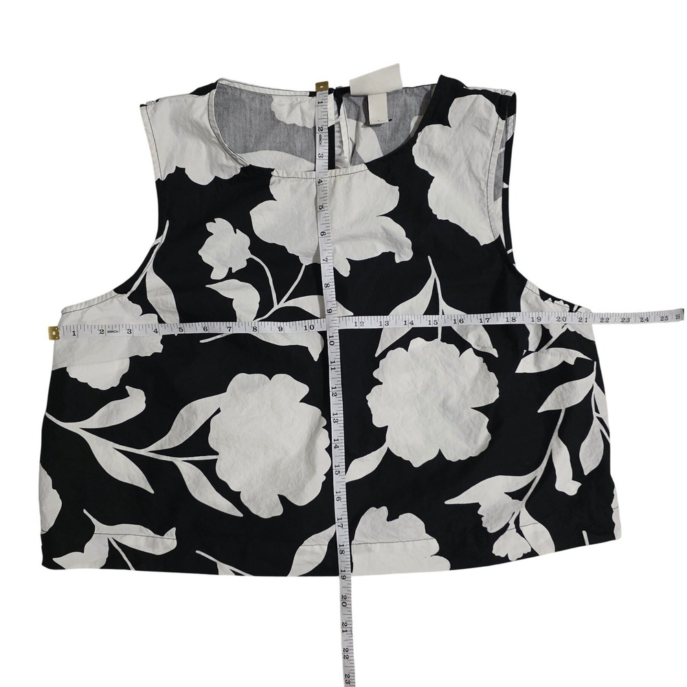 Kate Spade New York for Target Floral Sleeveless Crop Top Black White Large L - Picture 4 of 6